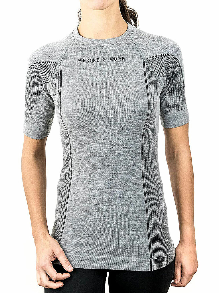 MERINO & MORE Damen Funktionsshirt grau | L